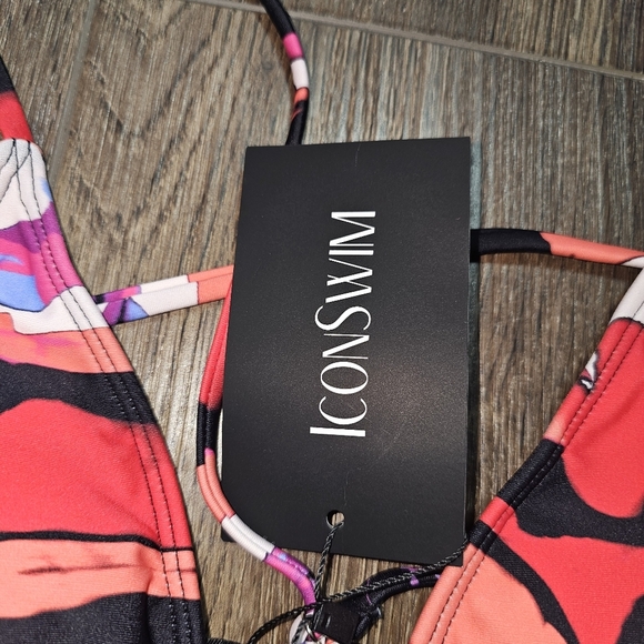 IconSwim Womens High Waisted Bikini Set Sz S Multicolor, Beach,Vacation - Picture 3 of 13